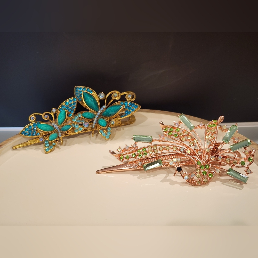 JEWELED HAIR CLIPS